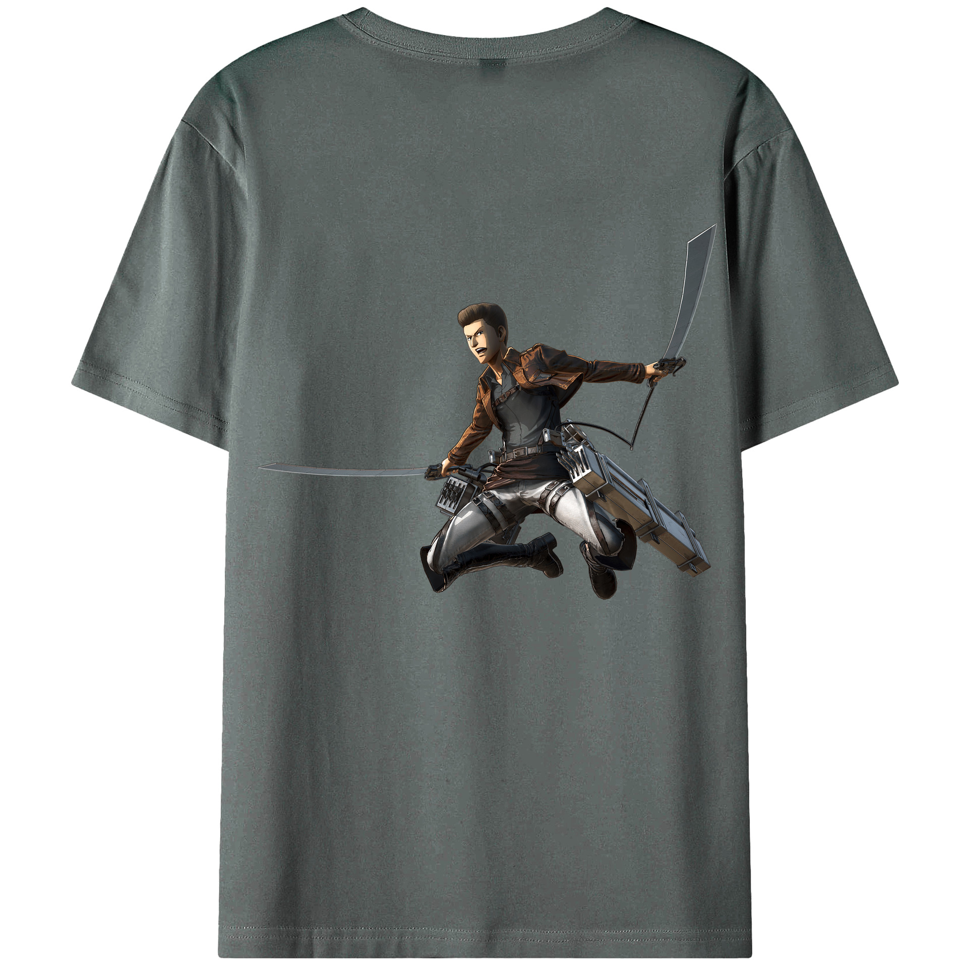 （画像用） 進撃の巨人 Attack on Titan 綿100％ メンズ半袖Tシャツ（バックプリント） 通気性